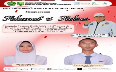 Dua Peserta Didik MAN 1 HST Lolos Menjadi Paskibraka Tingkat Provinsi Kalsel 2026